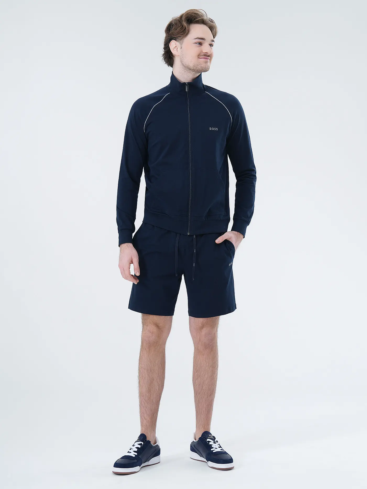 BOSS | Loungewear Sweatjacke | dunkelblau